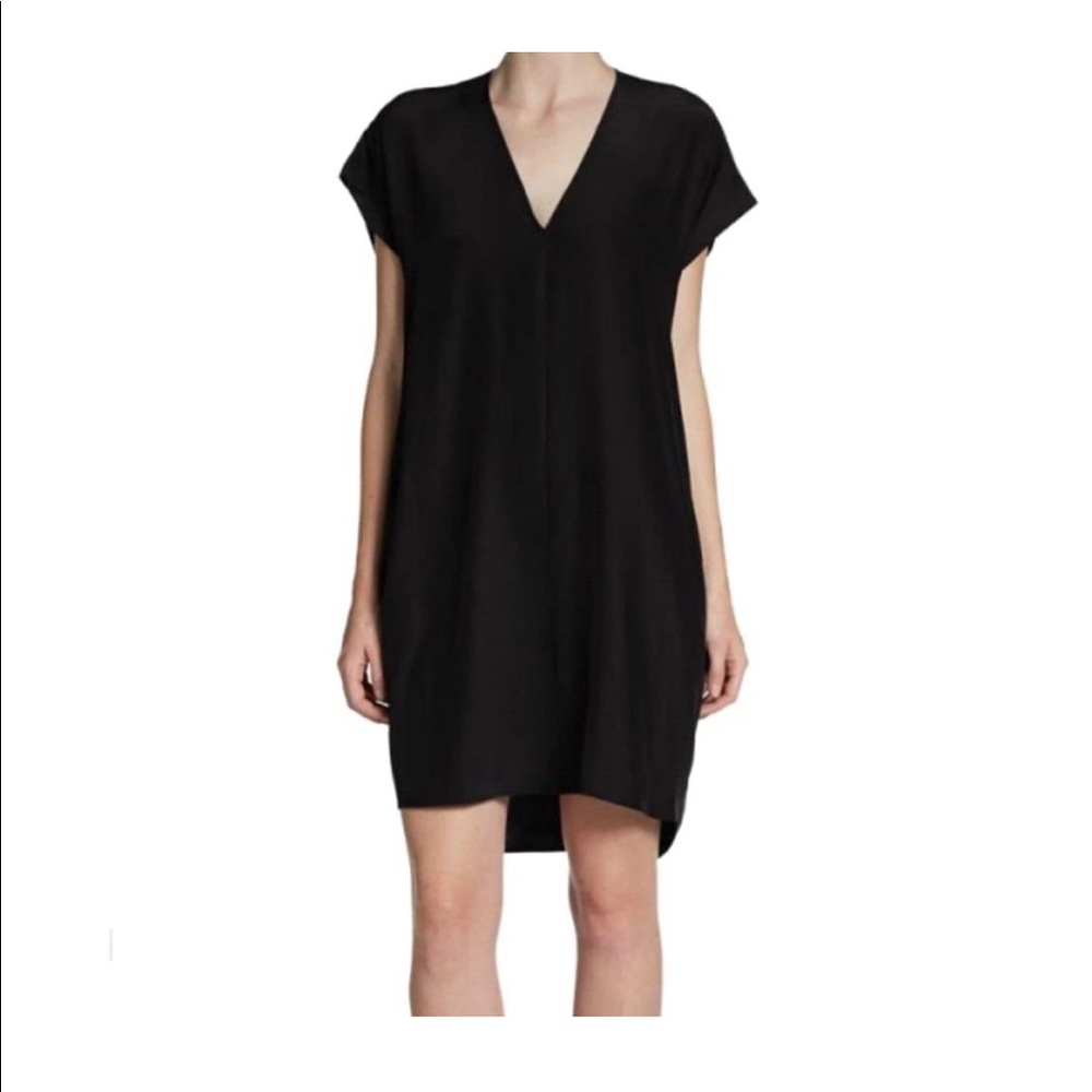 NWT Vince silk v-neck grey dress dolman sleeves XS